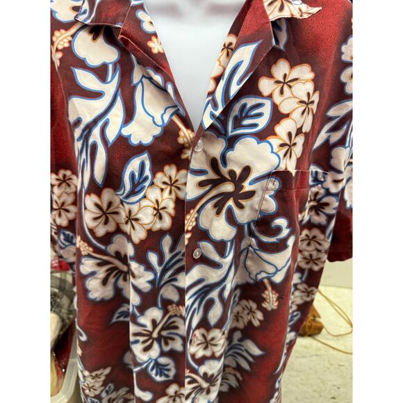Vintage KYS INTERNATIONAL FASHIONS Men M Hawaiian Hibiscus Shirt MADE IN  Hawaii - Picture 4 of 4